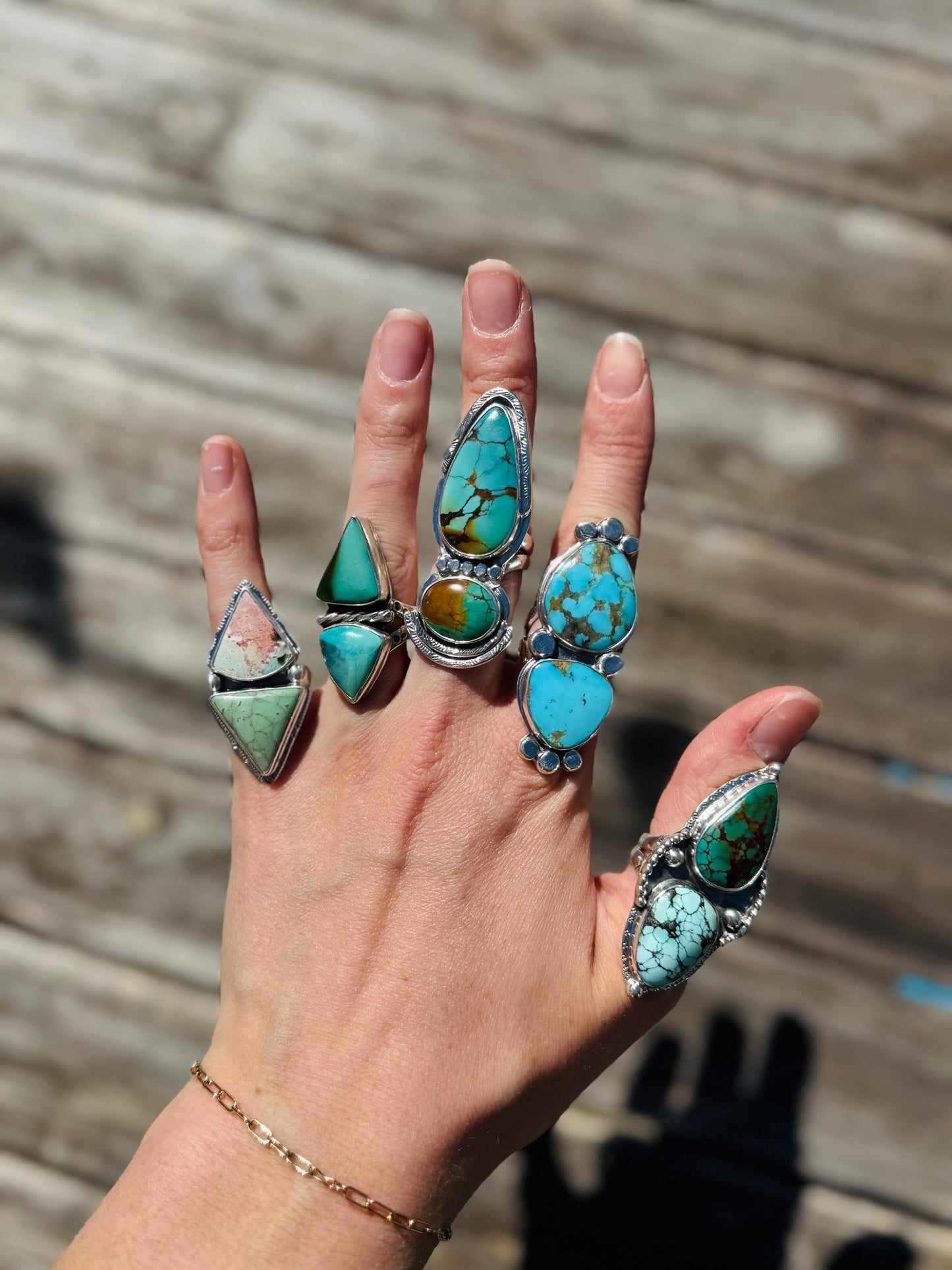 Unicorn Jasper + Lucin Variscite Triangle Ring