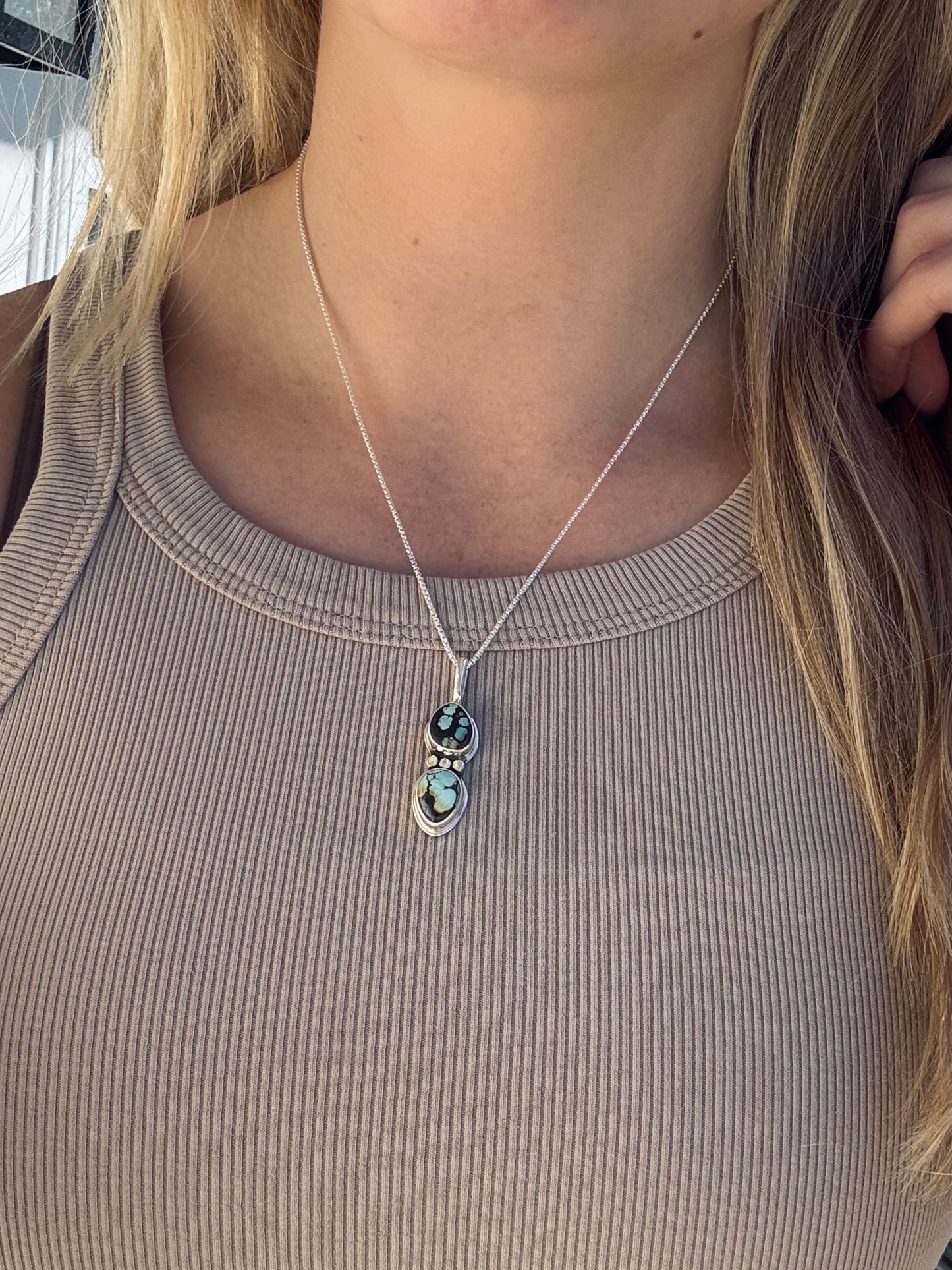 Hubei Turquoise Double Stone Pendant