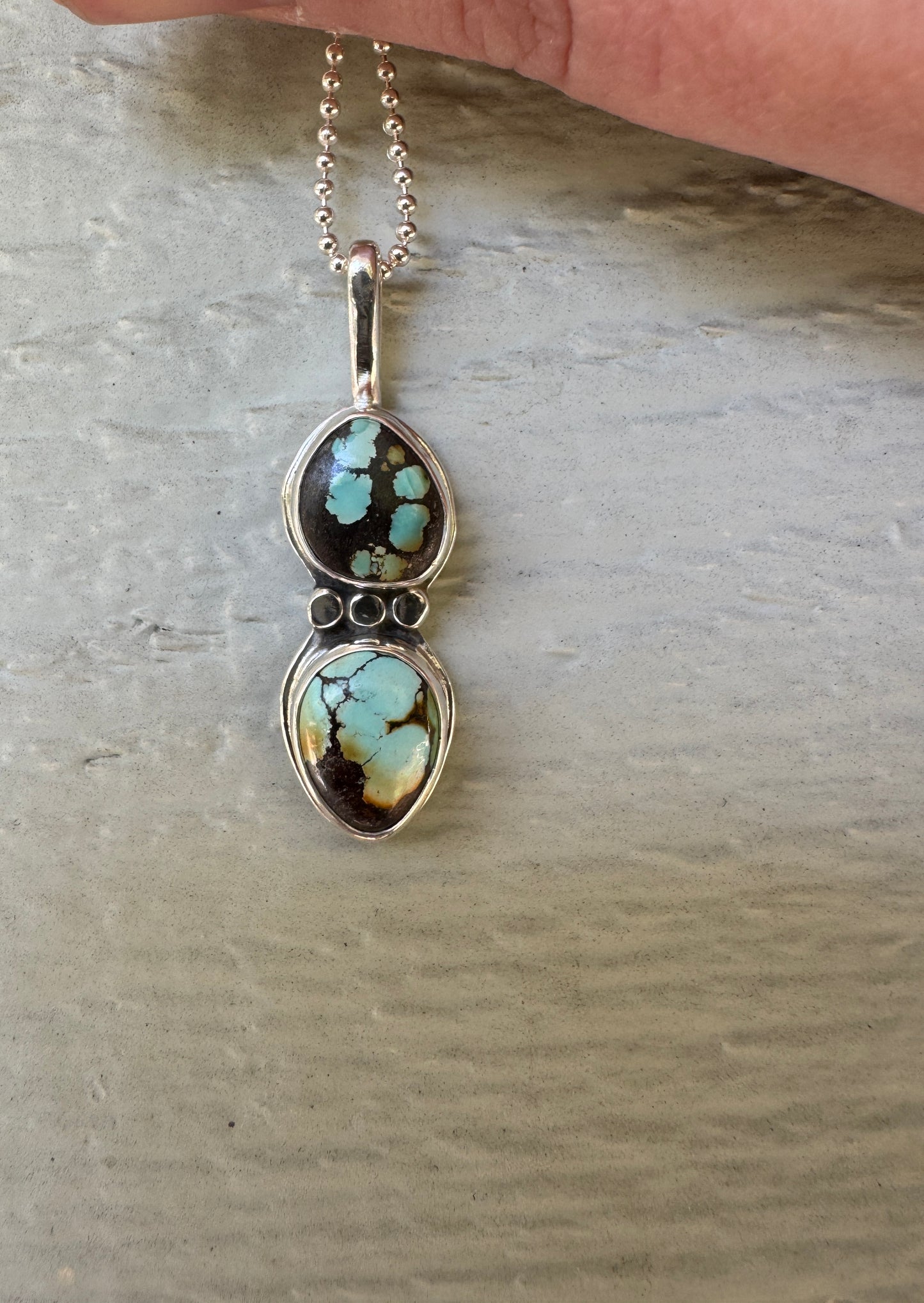 Hubei Turquoise Double Stone Pendant