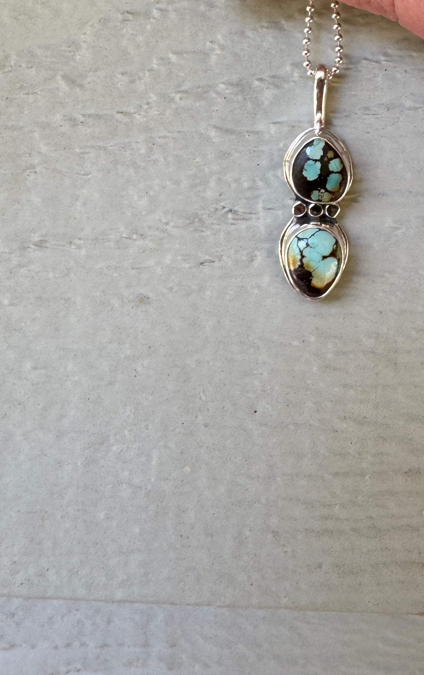 Hubei Turquoise Double Stone Pendant