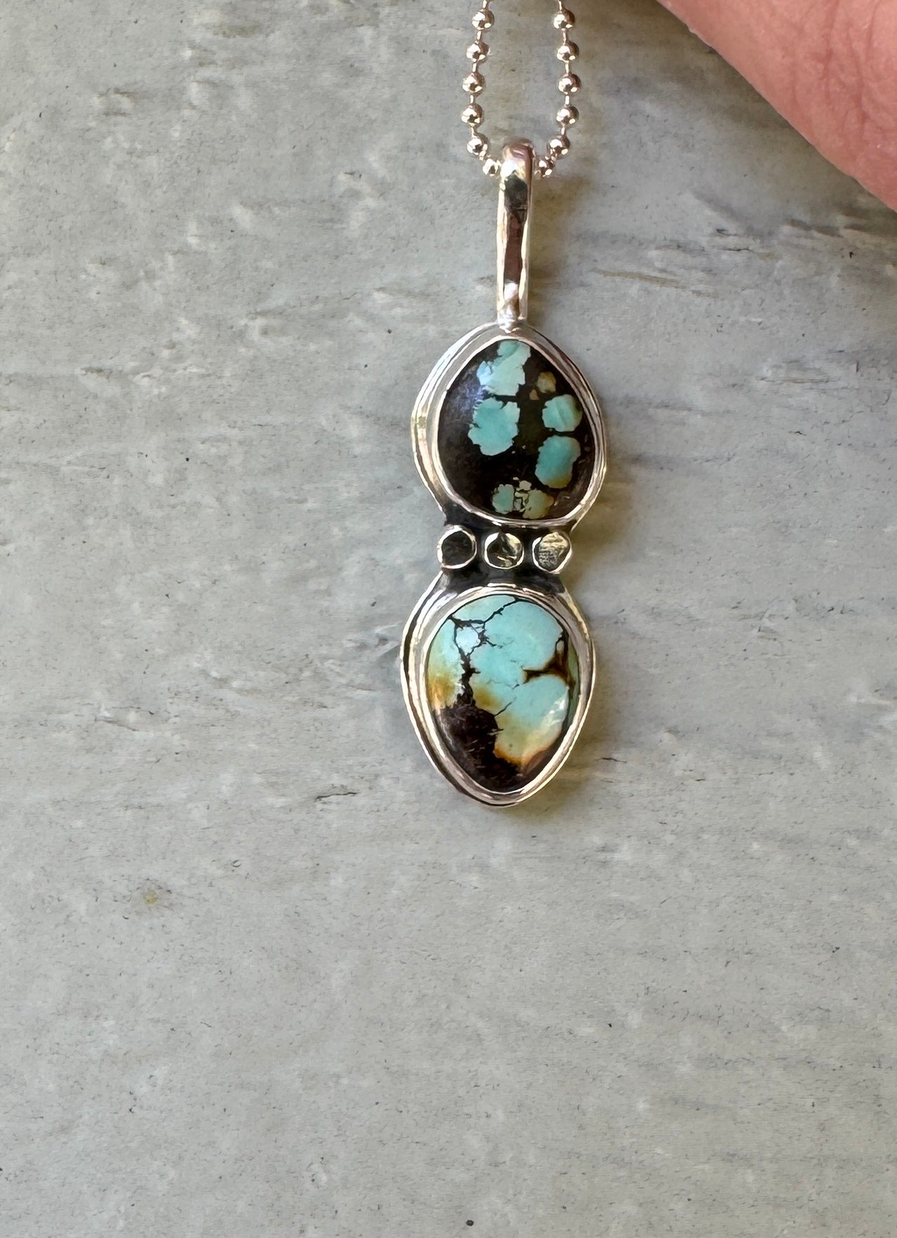 Hubei Turquoise Double Stone Pendant