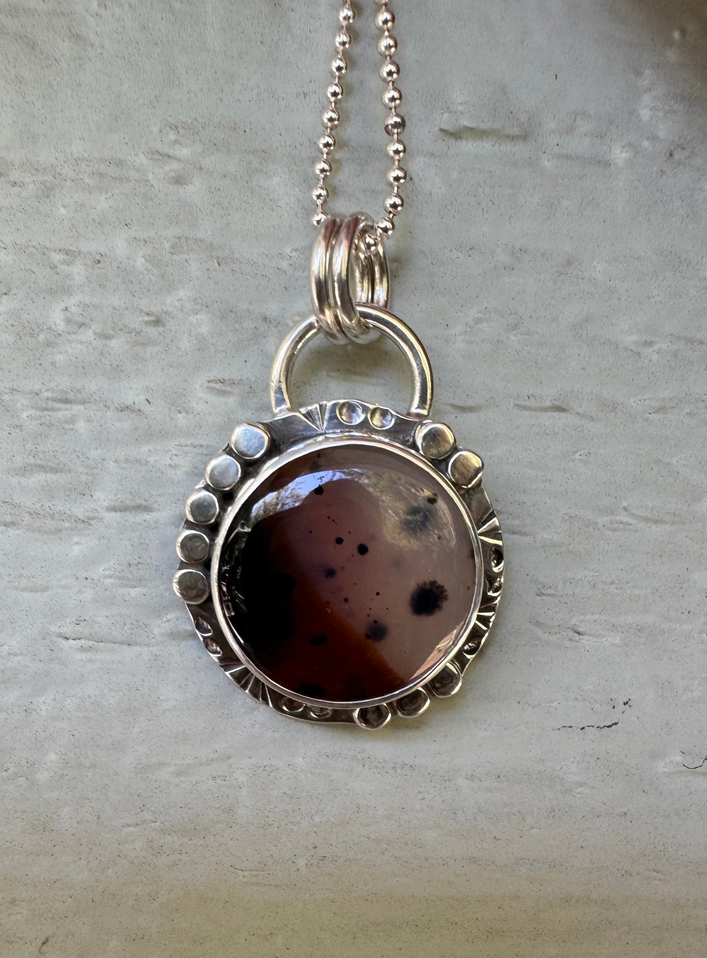 Montana Agate Circle Pendant