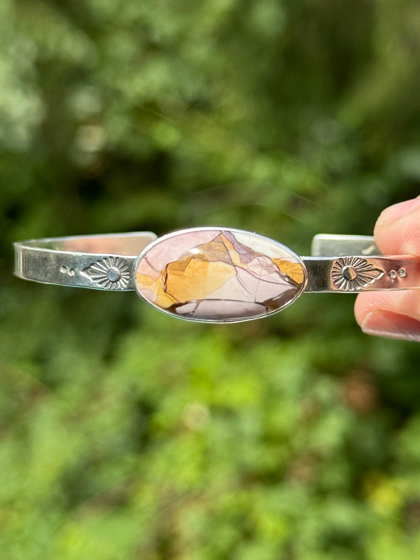Pastel Mookaite Jasper Cuff Bracelet