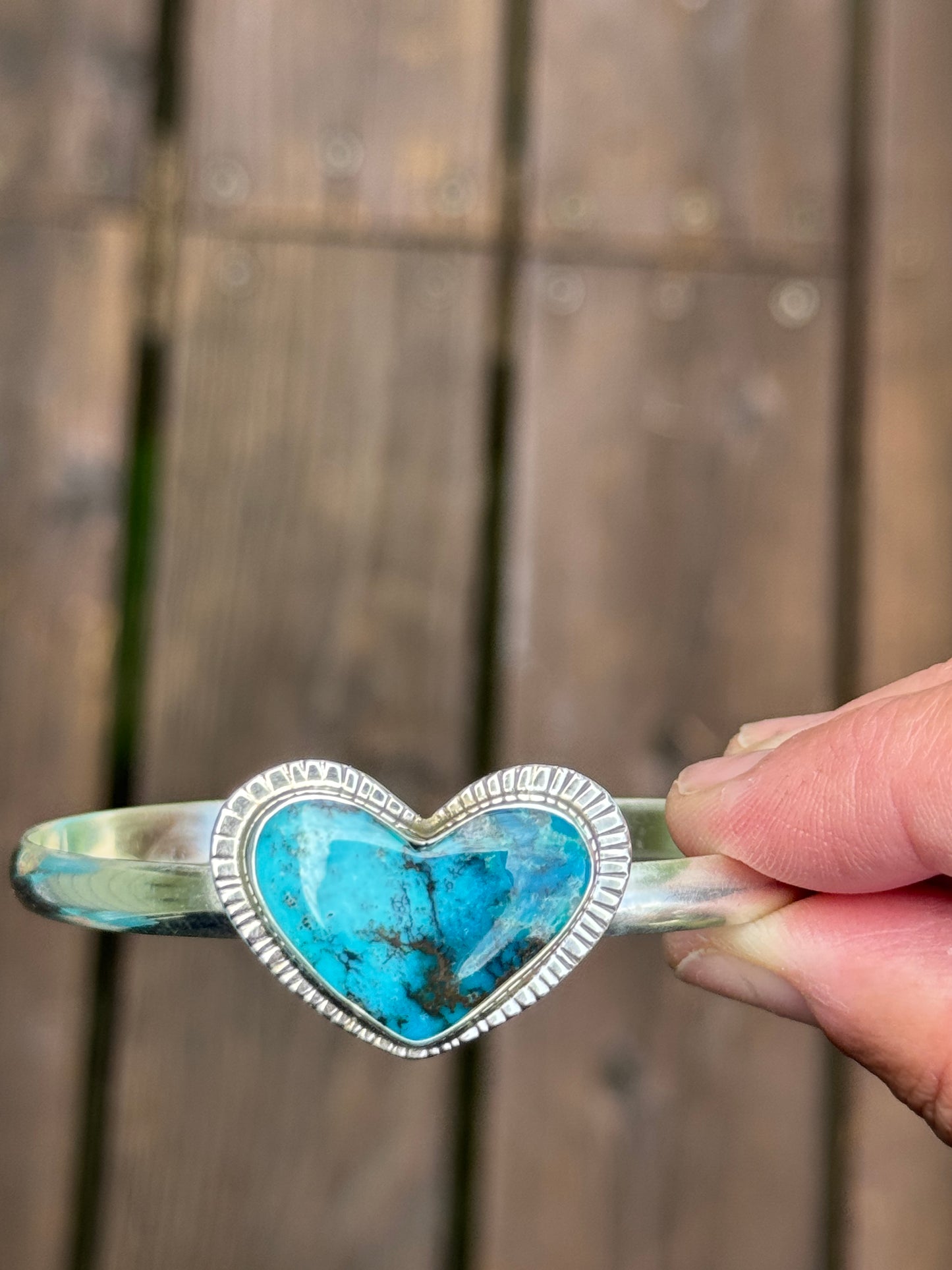 Turquoise Heart Cuff