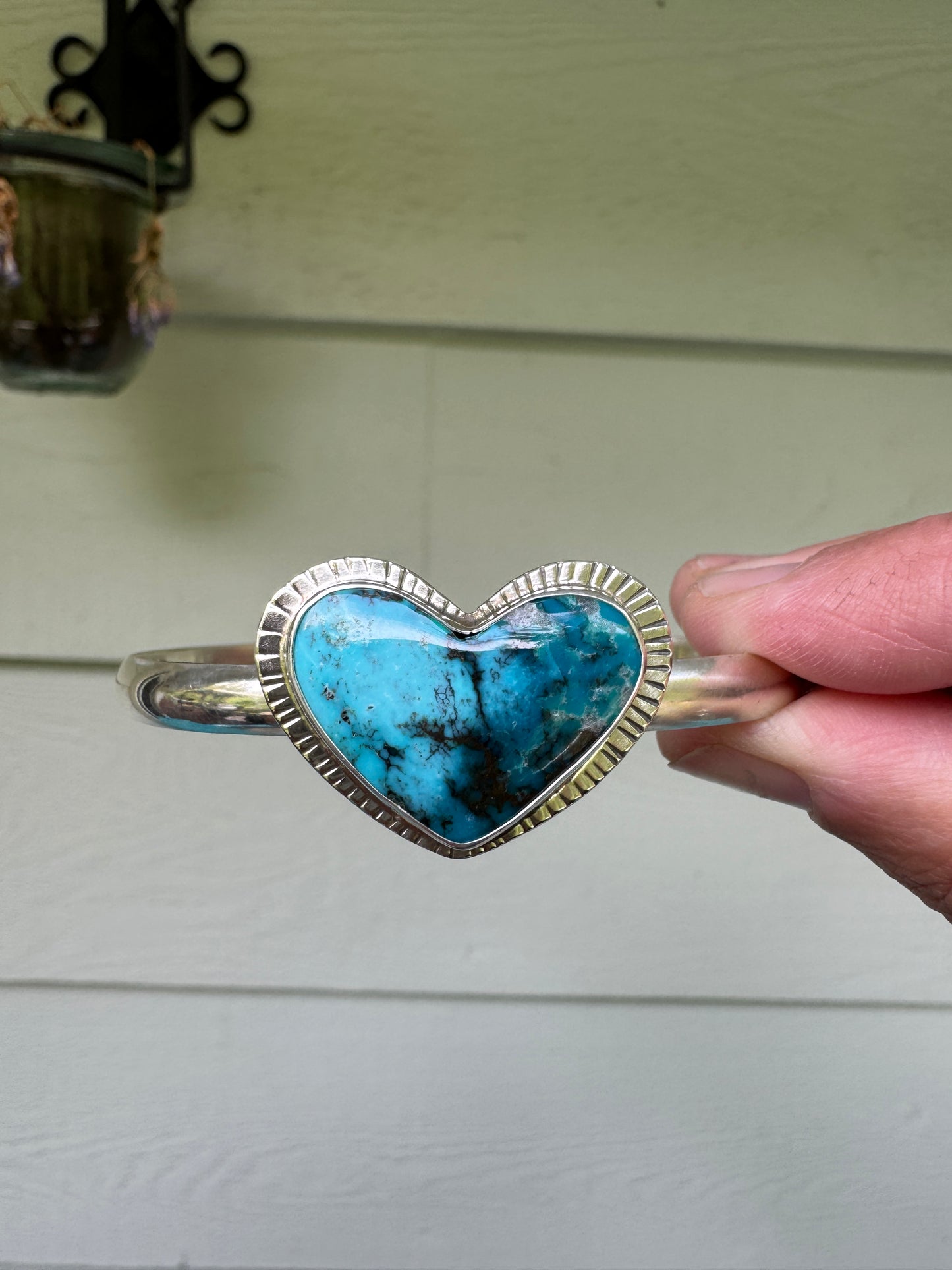 Turquoise Heart Cuff