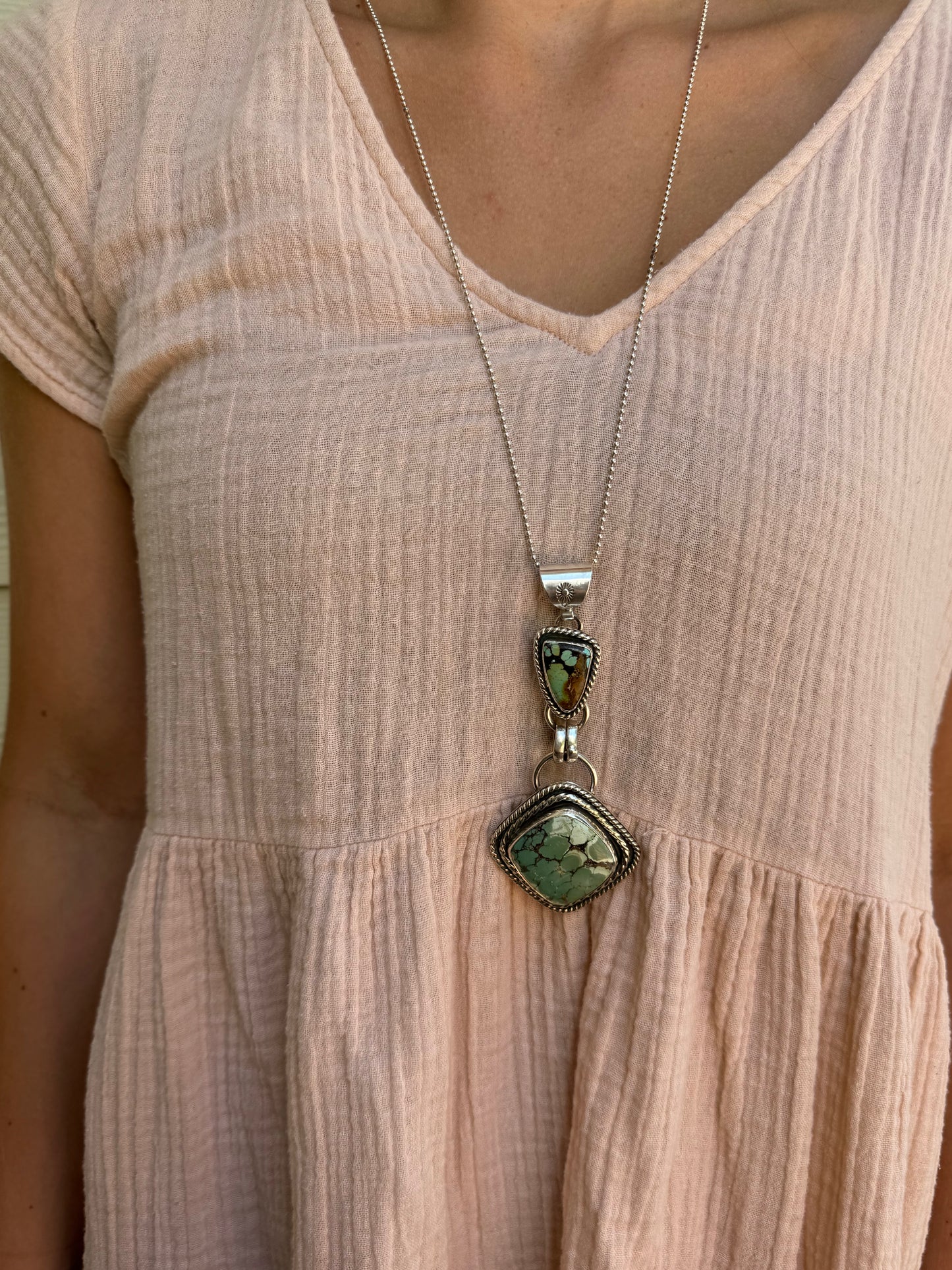 Epic Turquoise Double Pendant Statement Piece