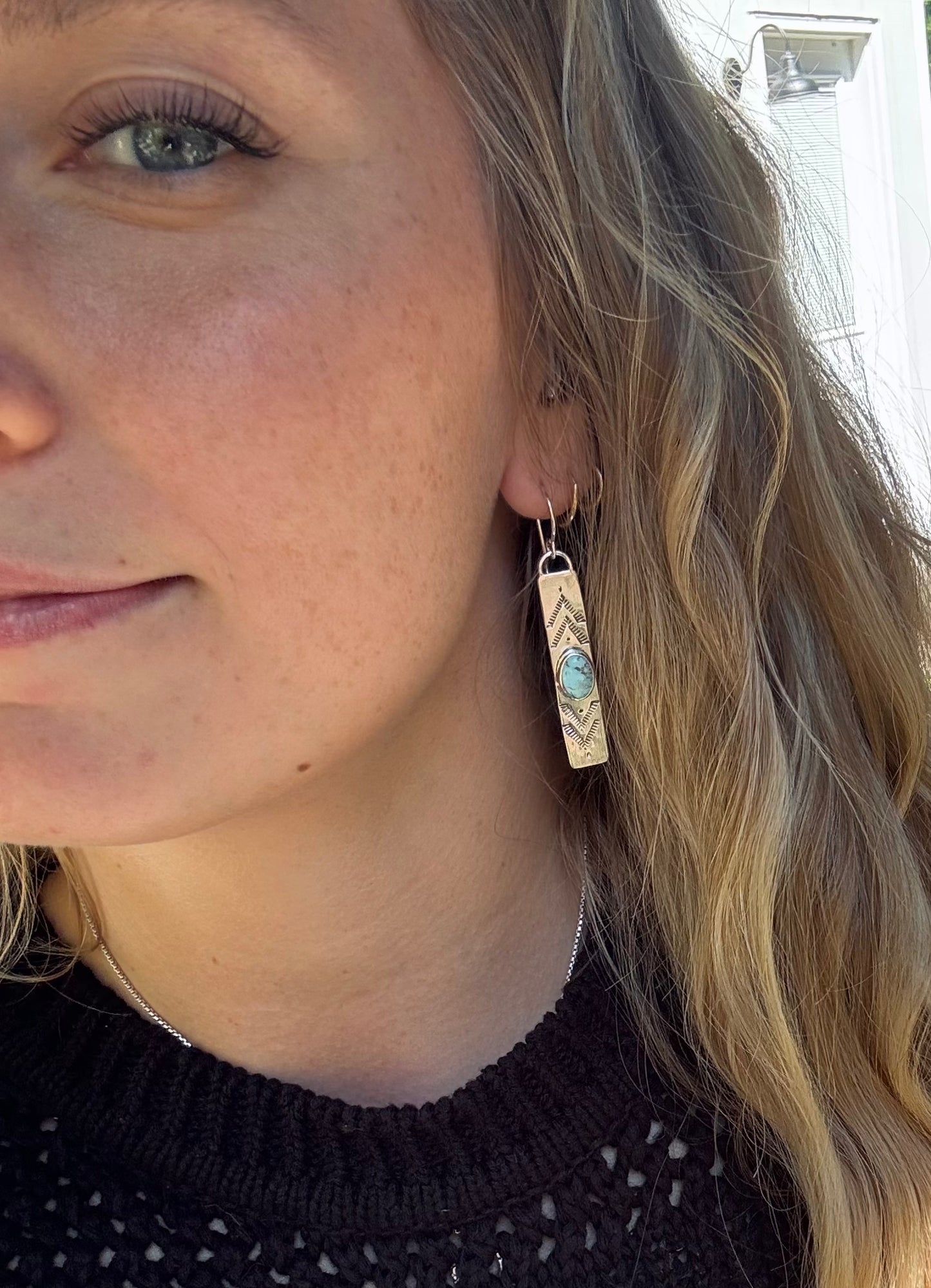 Dry Creek Turquoise Long Bar Earrings