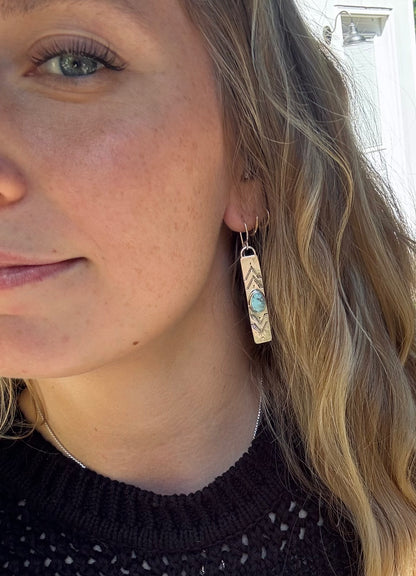Dry Creek Turquoise Long Bar Earrings