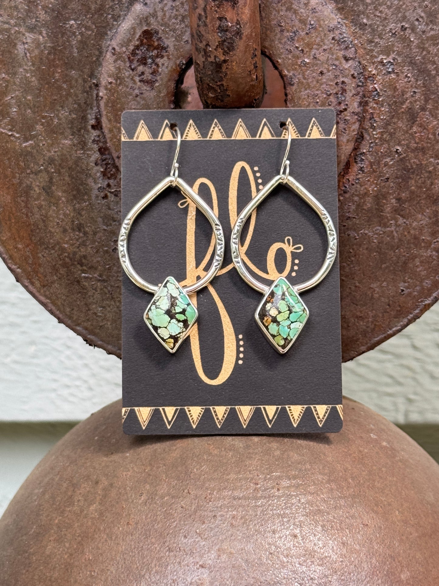 Turquoise Round Drop Earrings