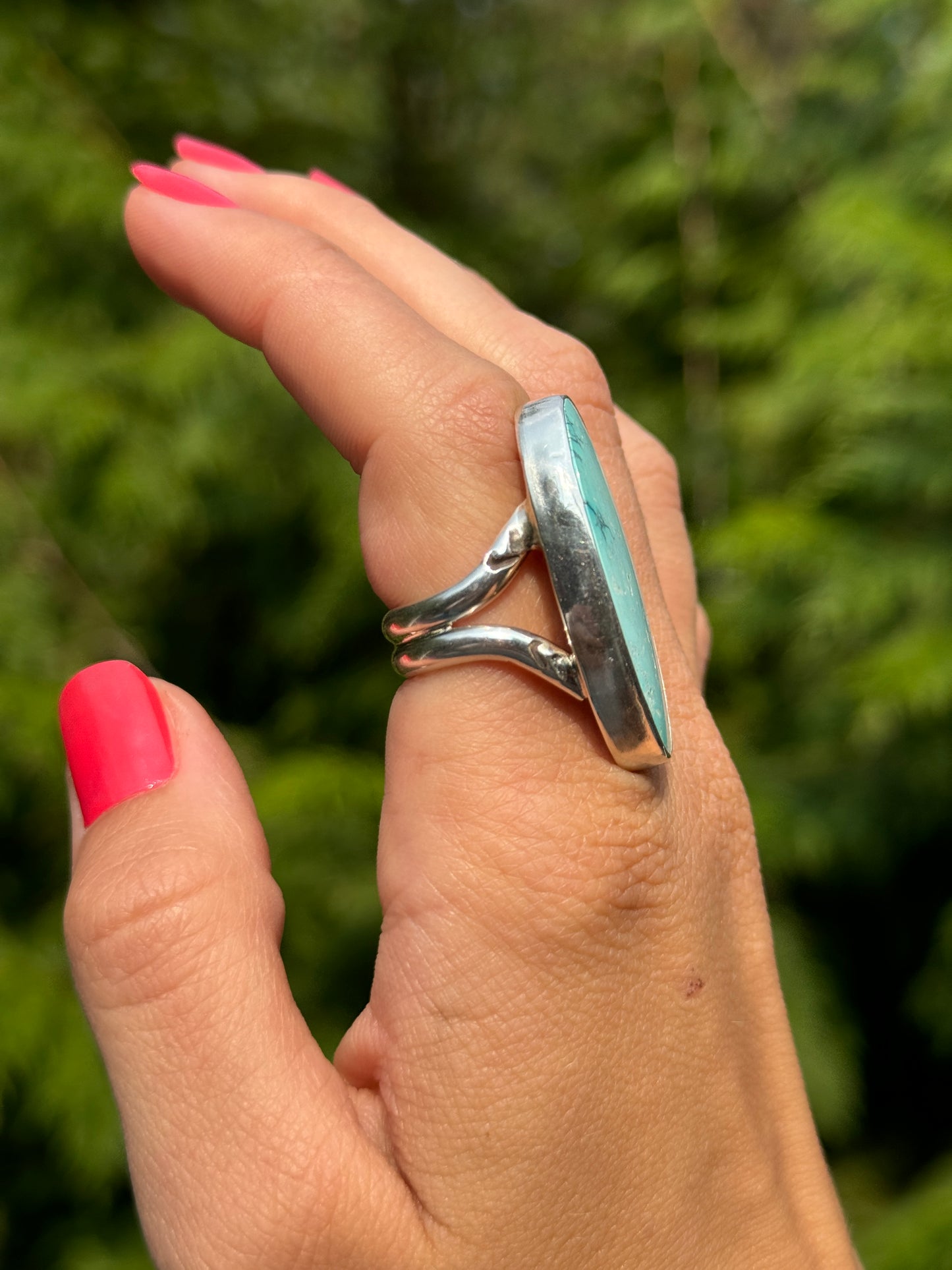 Royston Turquoise Split Band Ring