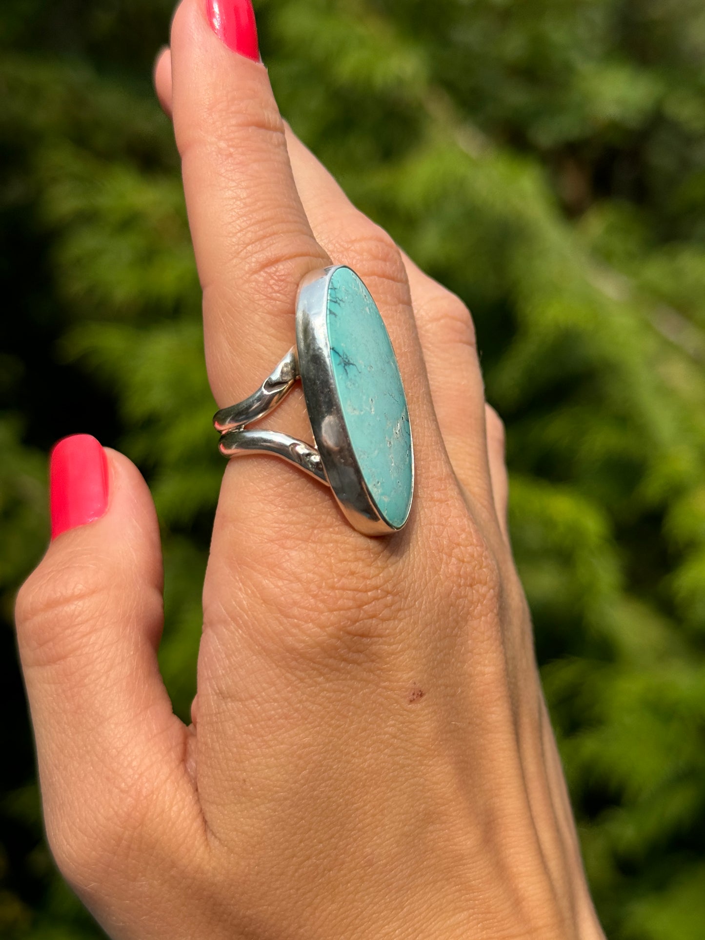 Royston Turquoise Split Band Ring