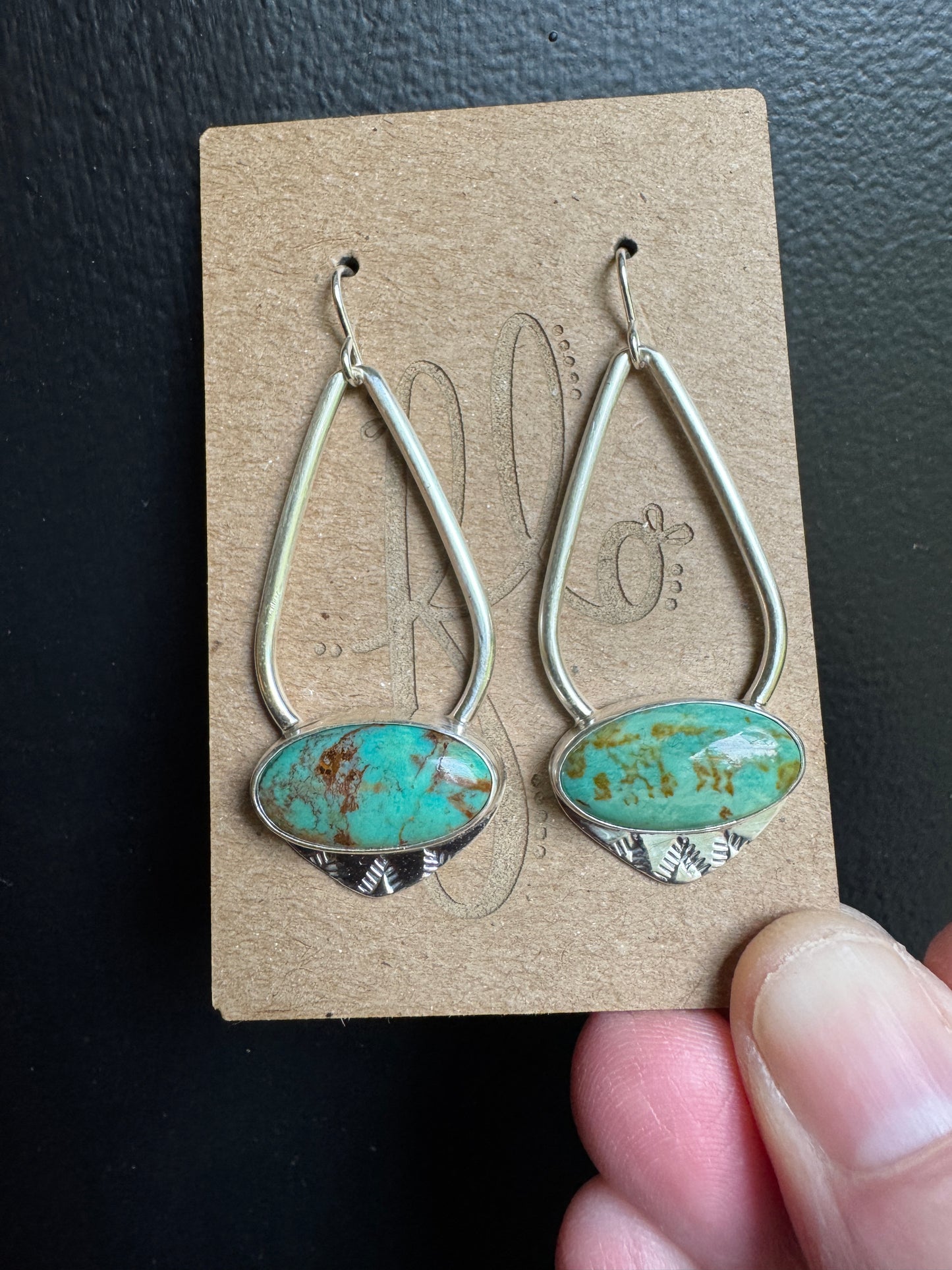 Bamboo Mountain Turquoise Long Drop Earrings