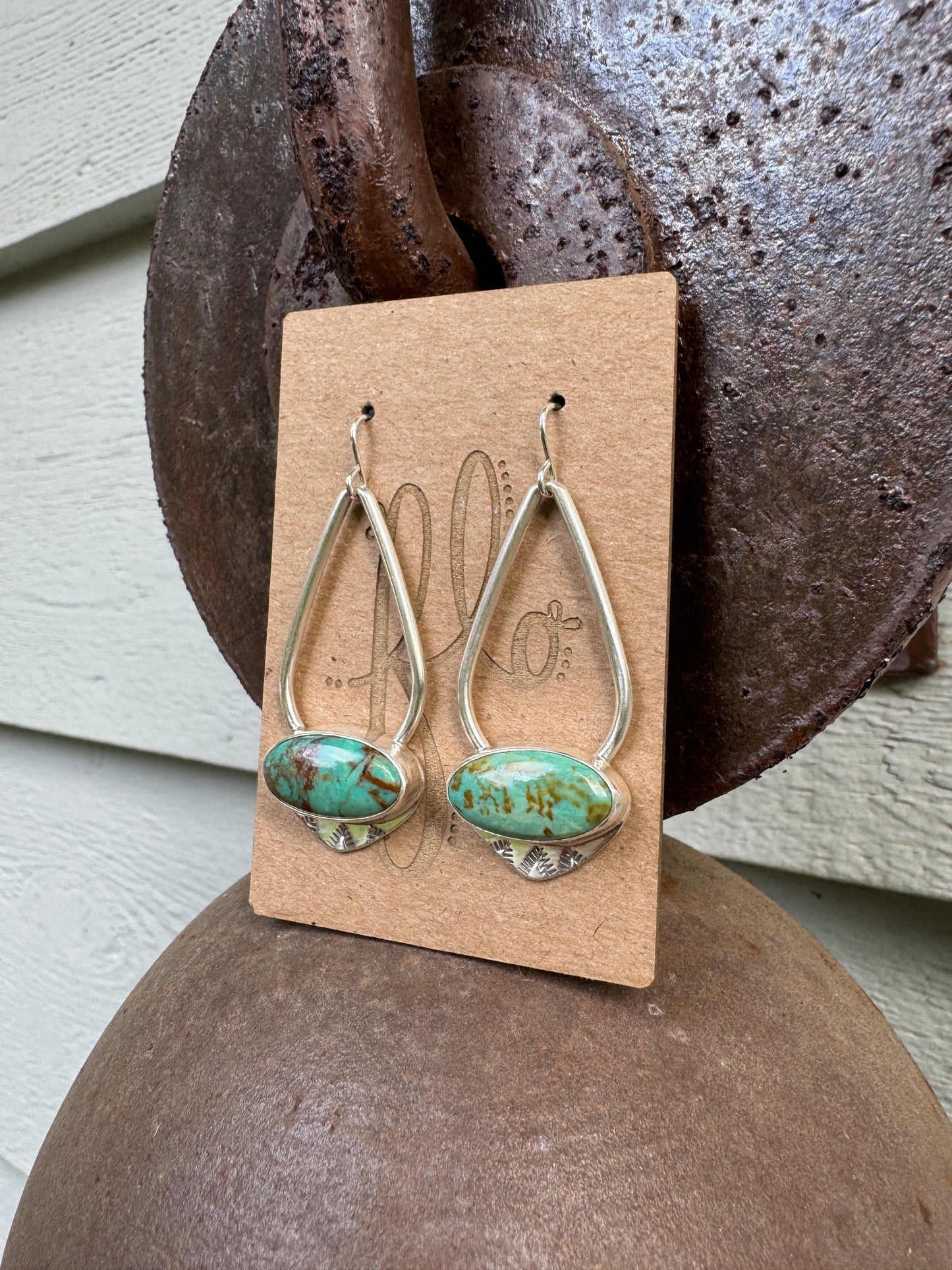 Bamboo Mountain Turquoise Long Drop Earrings