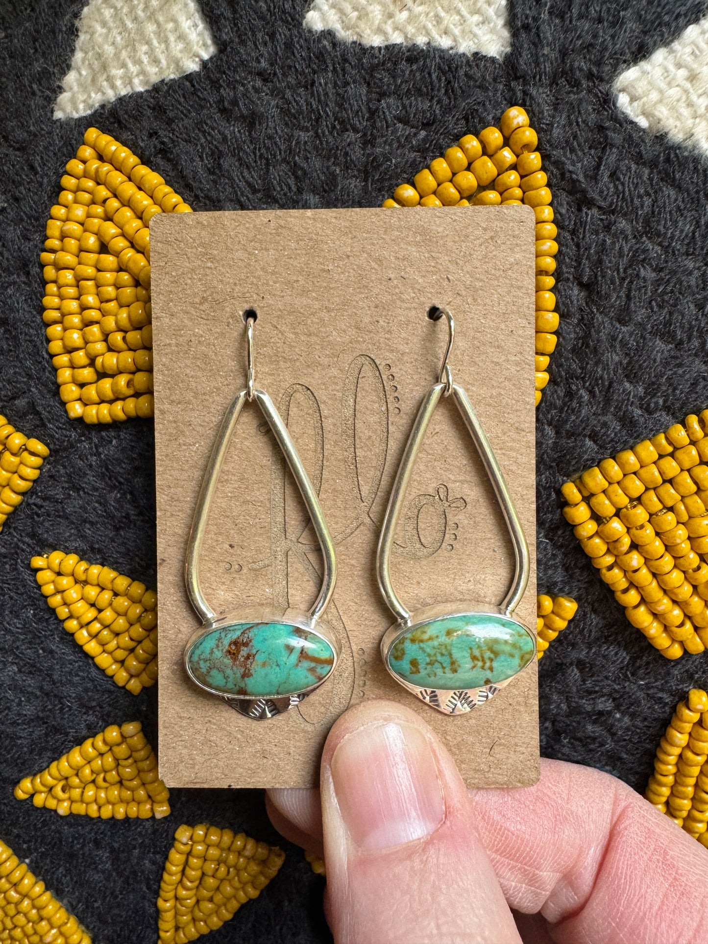Bamboo Mountain Turquoise Long Drop Earrings