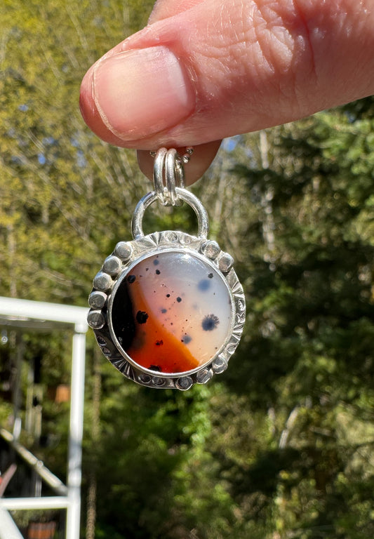 Montana Agate Circle Pendant