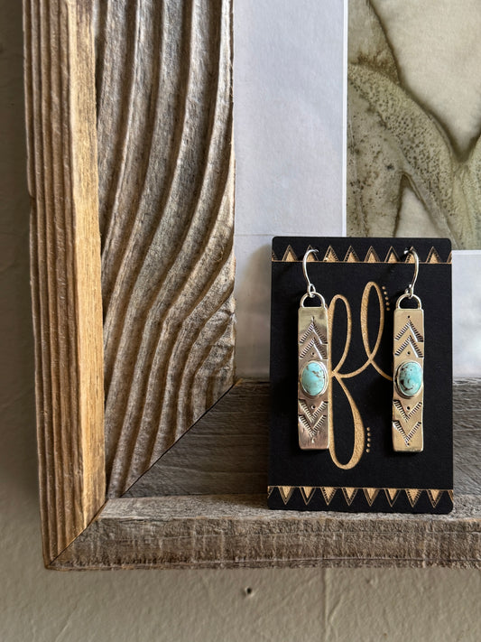 Dry Creek Turquoise Long Bar Earrings