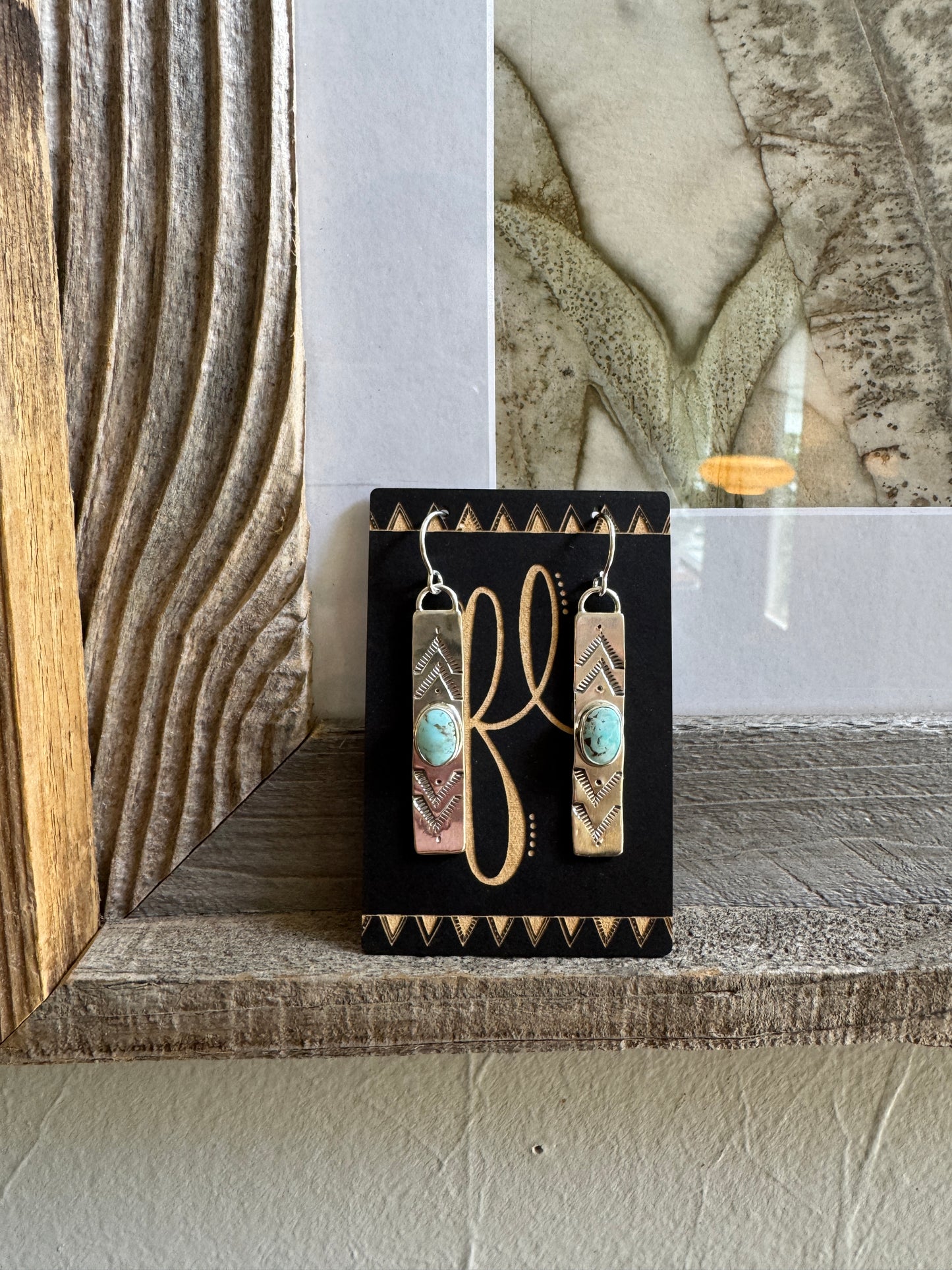 Dry Creek Turquoise Long Bar Earrings