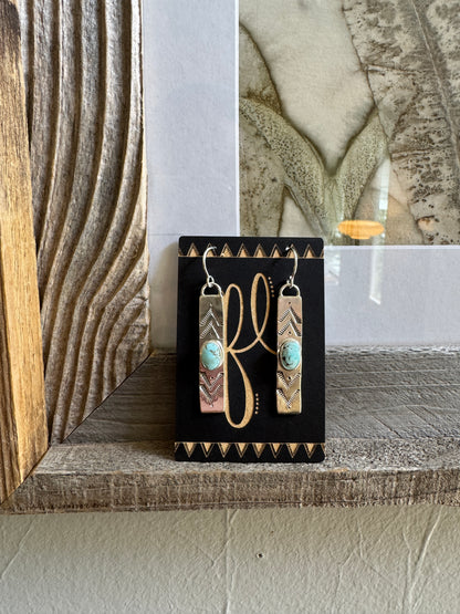 Dry Creek Turquoise Long Bar Earrings