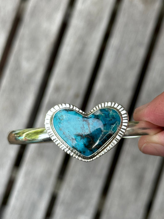 Turquoise Heart Cuff