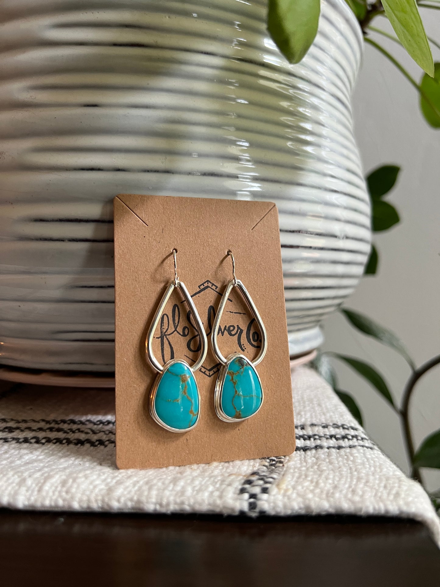Bright Blue Turquoise Earrings