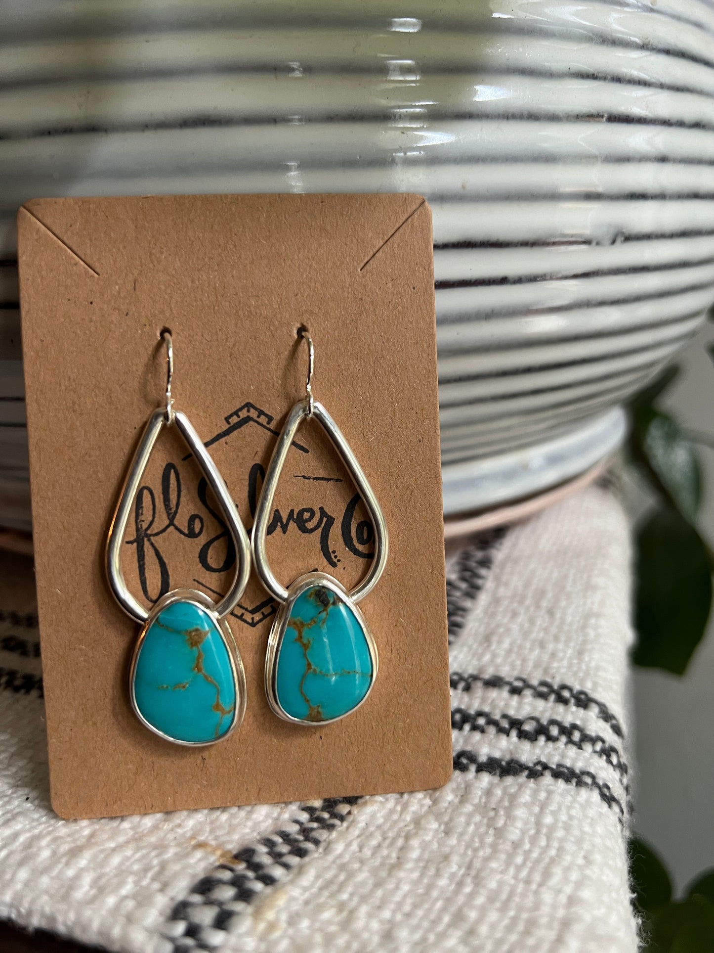 Bright Blue Turquoise Earrings