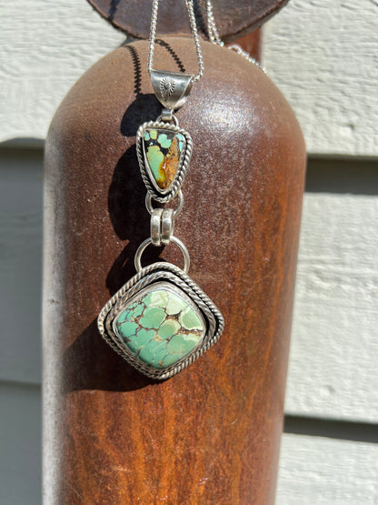 Epic Turquoise Double Pendant Statement Piece