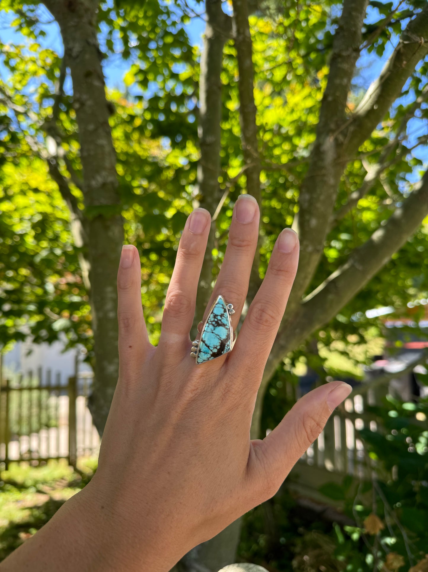 Triangle Turquoise Statement Ring