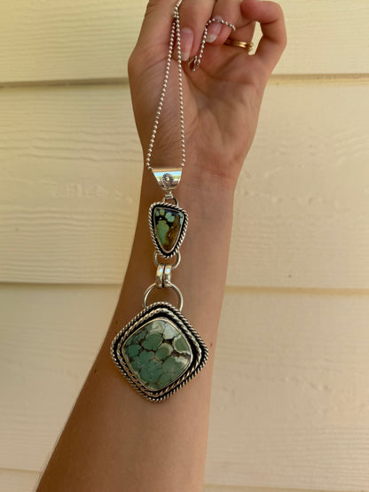 Epic Turquoise Double Pendant Statement Piece
