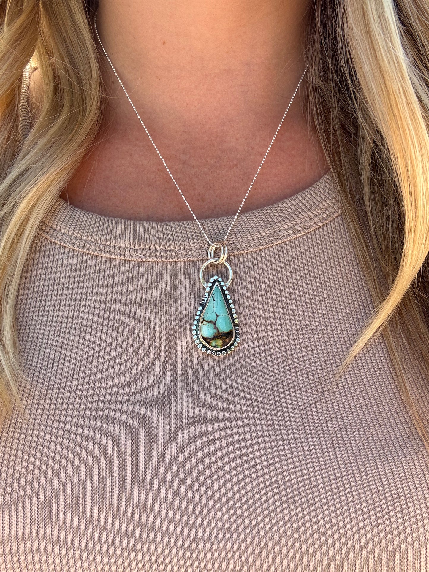 Teardrop Hubei Turquoise Pendant