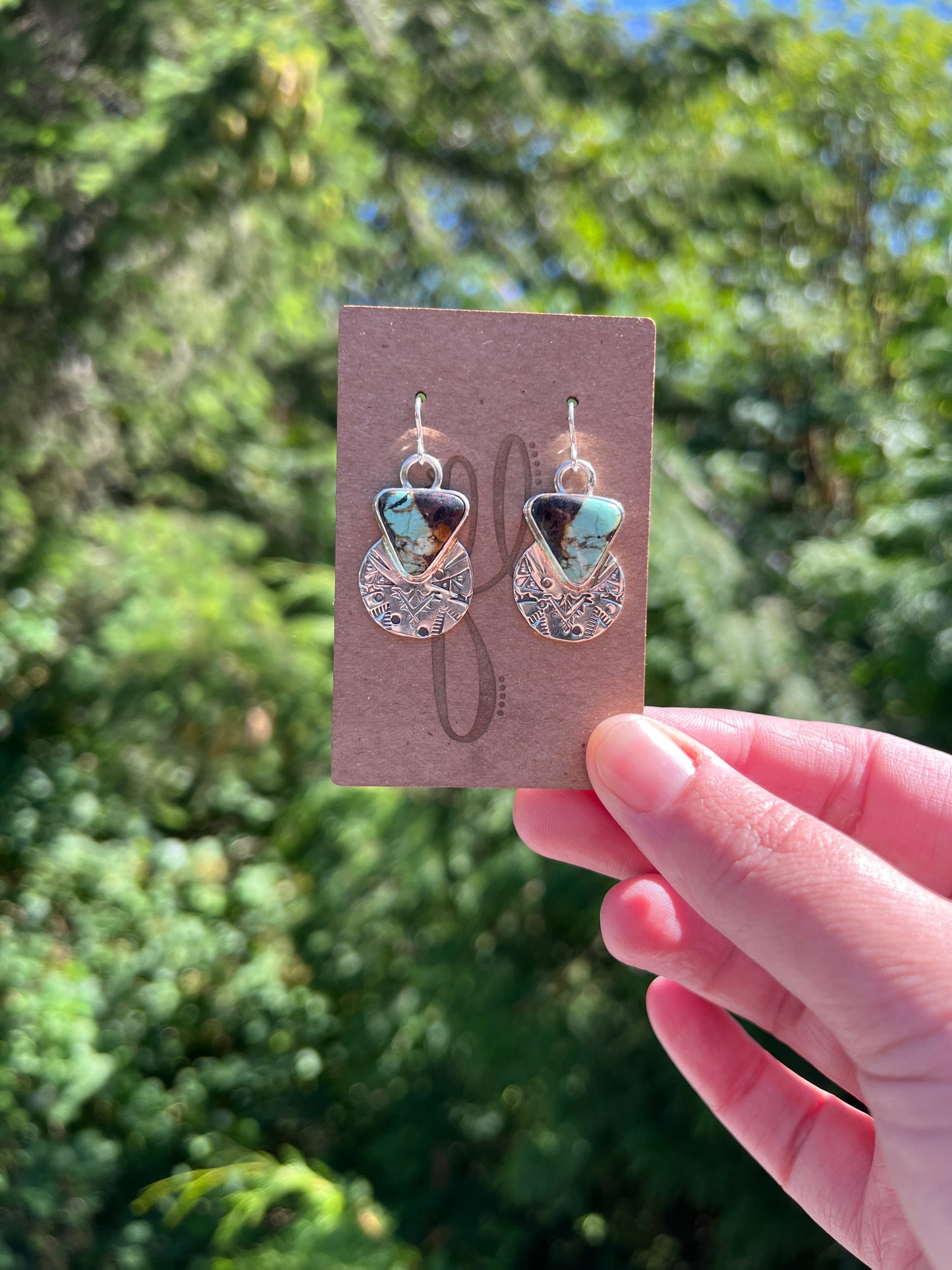 Blackjack Turquoise Disc Earrings