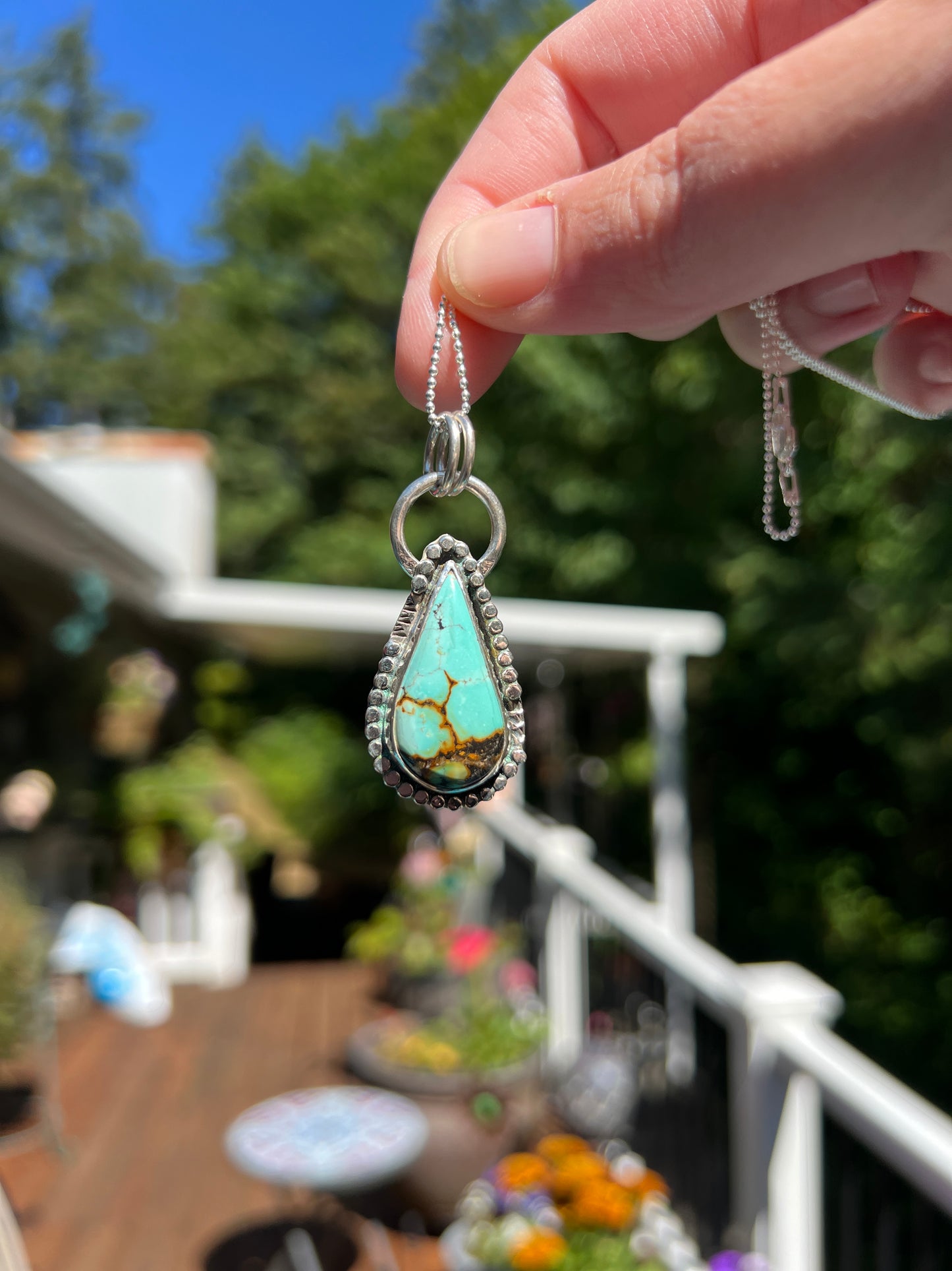 Teardrop Hubei Turquoise Pendant