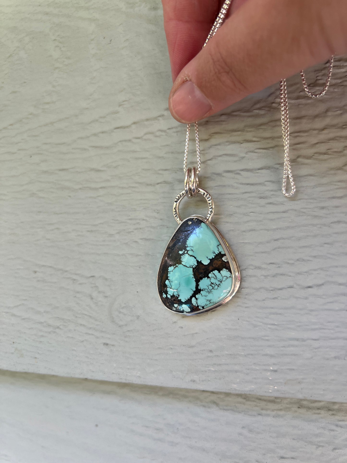 Blue Bamboo Mountain Turquoise Statement Pendant