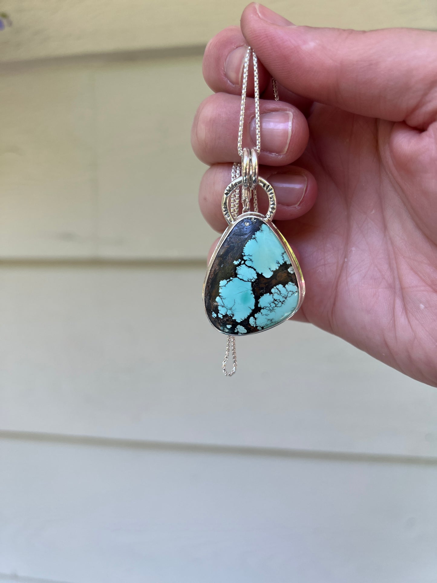 Blue Bamboo Mountain Turquoise Statement Pendant
